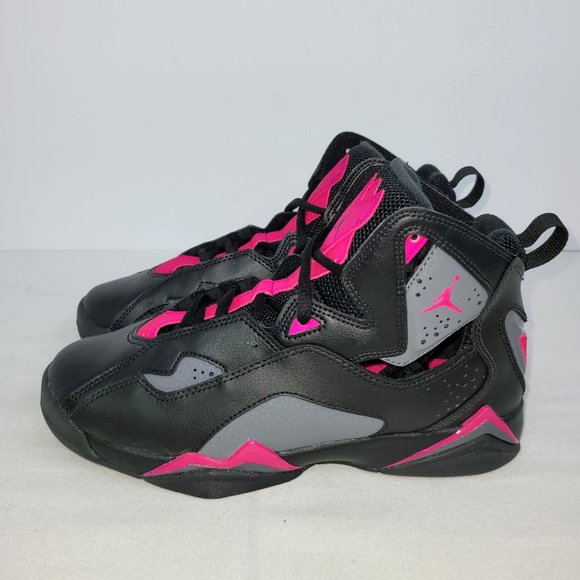 Air Jordan True Flight GS Black/ Dark Grey/ Deadly Pink 342774-009 US Size 5.5Y - Picture 2 of 8